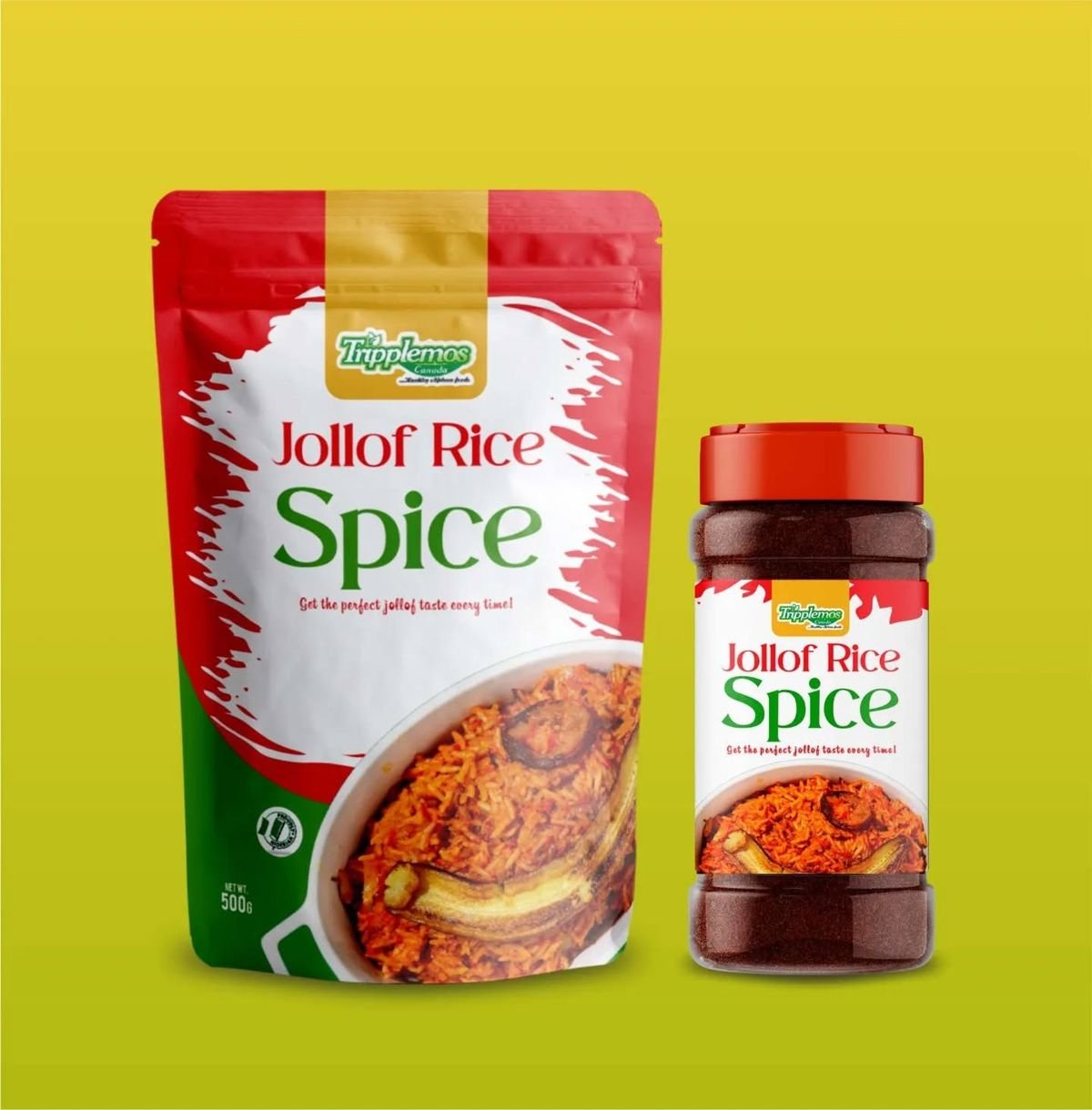Custom Jollof Rice Spice Pouch Design and Printing