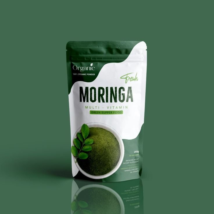 Moringa Powder Packaging Pouch Design and Printing