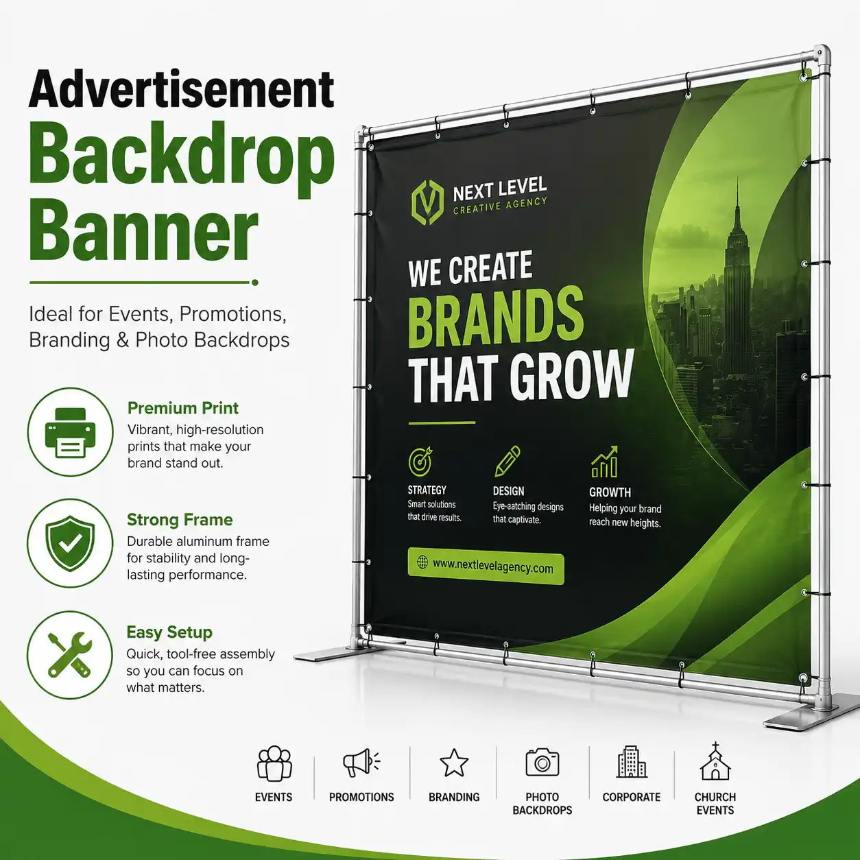 advertisement backdrop banner