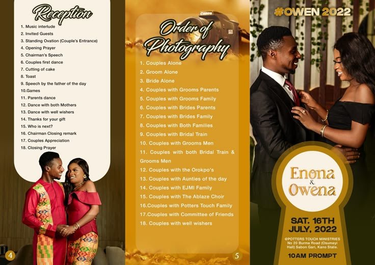 Custom Wedding Program Printing